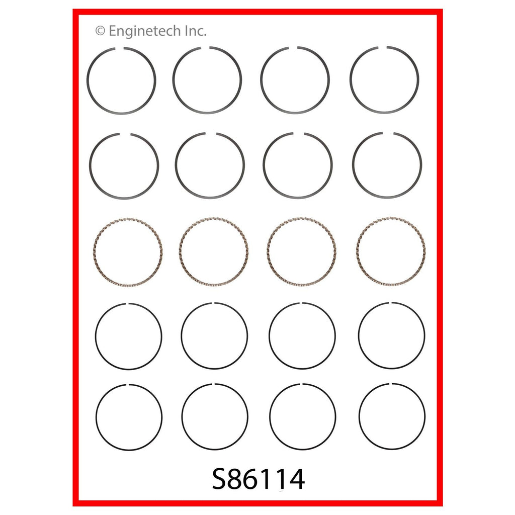 Enginetech S86114-.50 Engine Premium Piston Ring Complete Set for Isuzu and Suzuki Vehicles