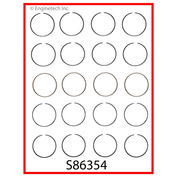 Enginetech S86354-100 Engine Premium Piston Ring Complete Set for Toyota RAV4 (2001-2003)