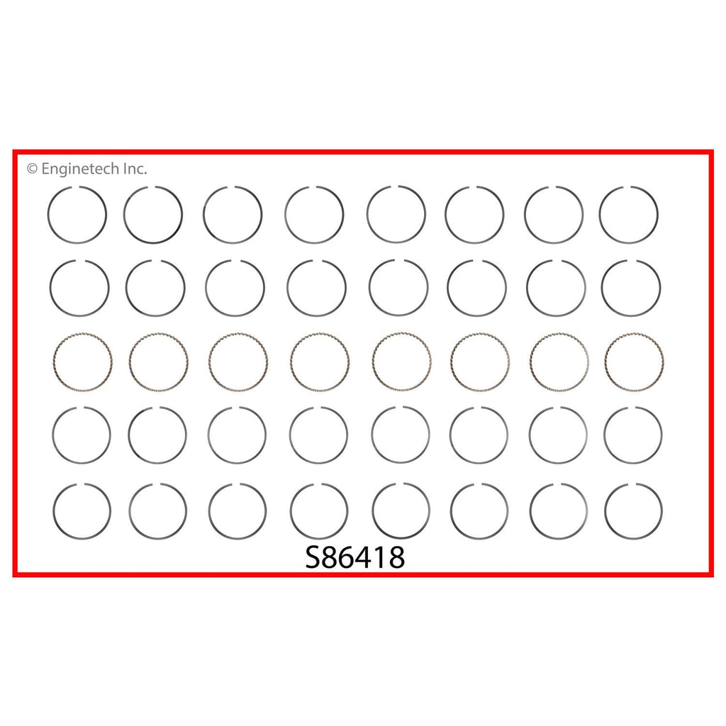 Enginetech S86418-STD Engine Premium Piston Ring Set for 2000-2006 Ford and Lincoln Models