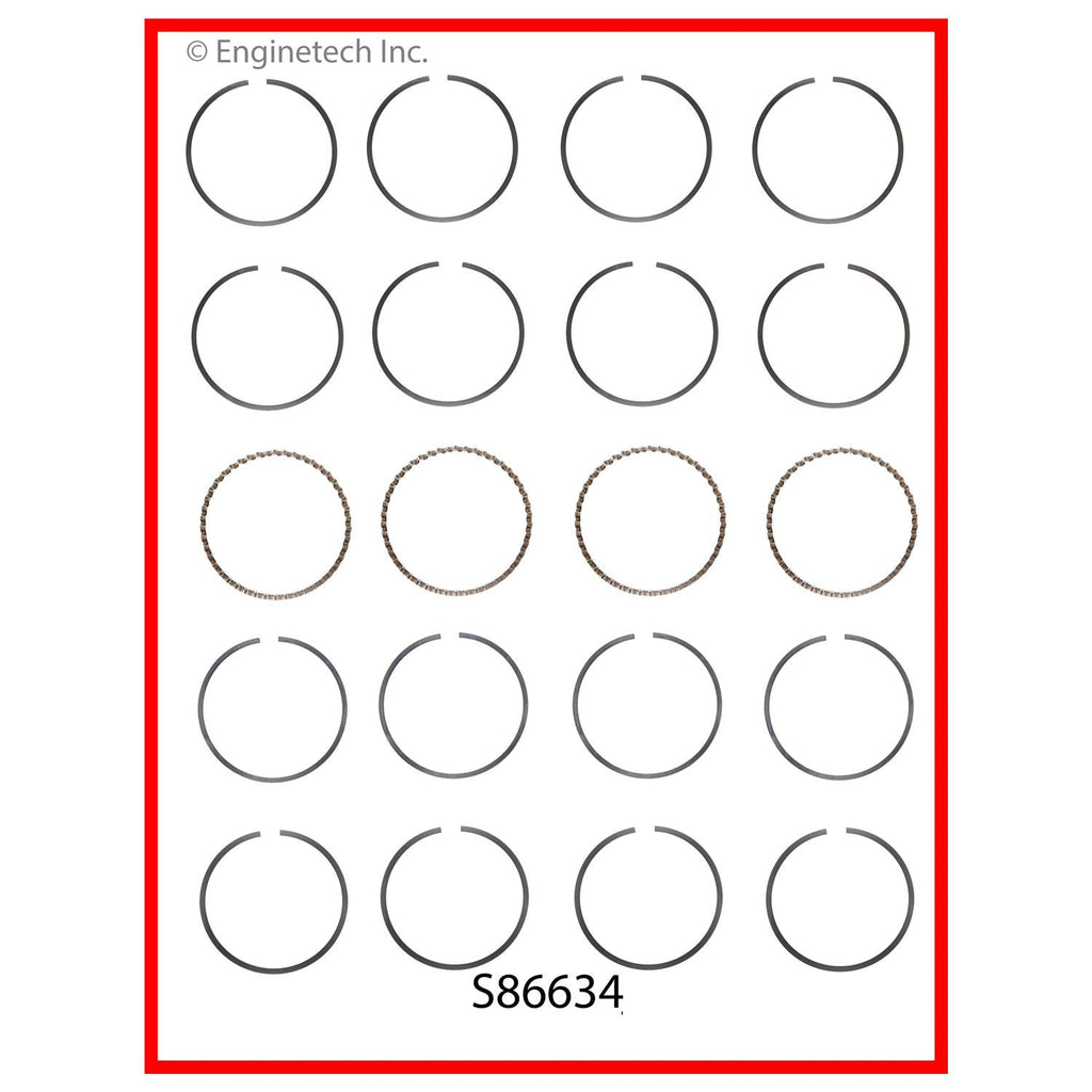 Enginetech S86634-.50 Engine Premium Piston Ring Complete Set for Honda and Acura Models