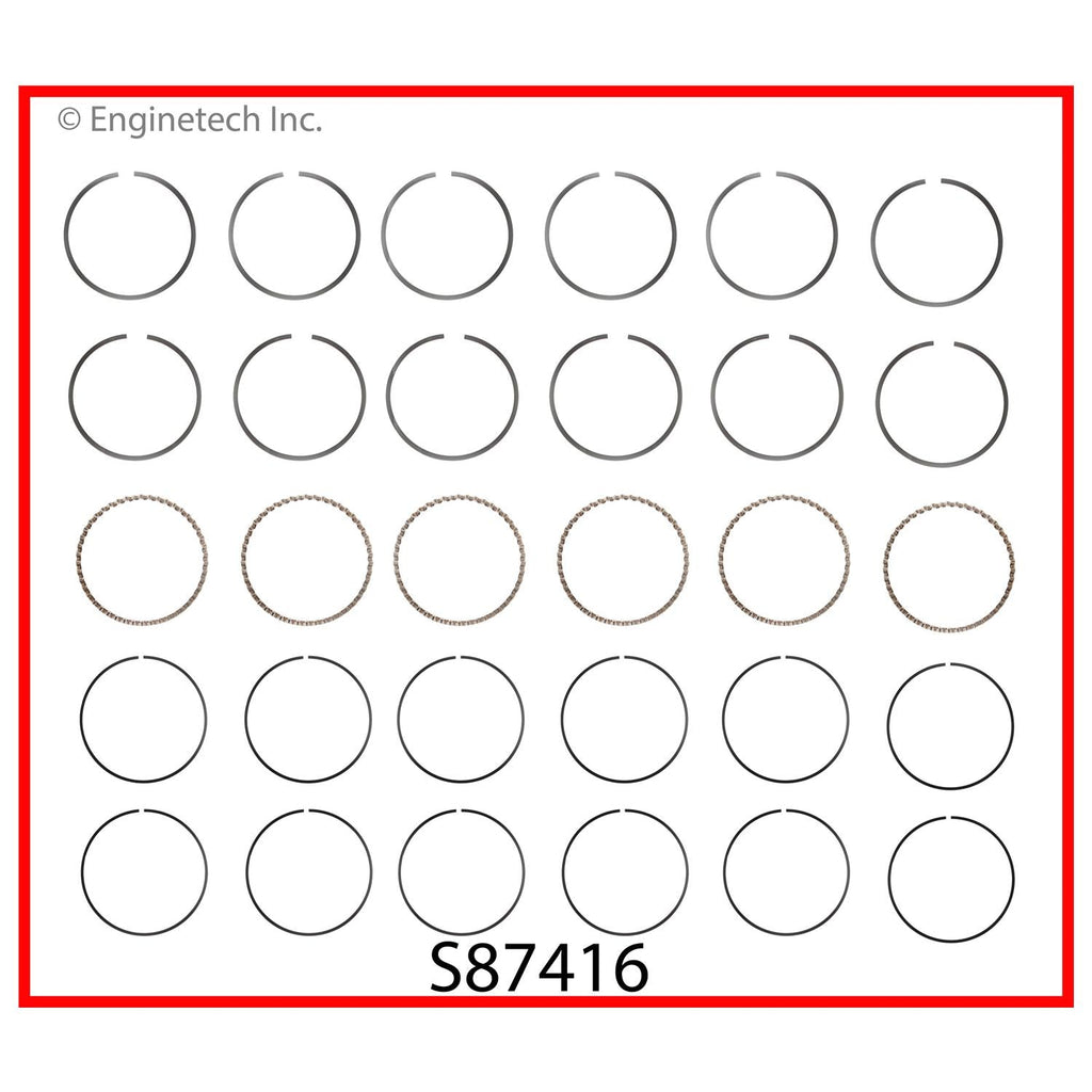 Enginetech S87416-STD Engine Premium Piston Ring Complete Set for Cadillac CTS