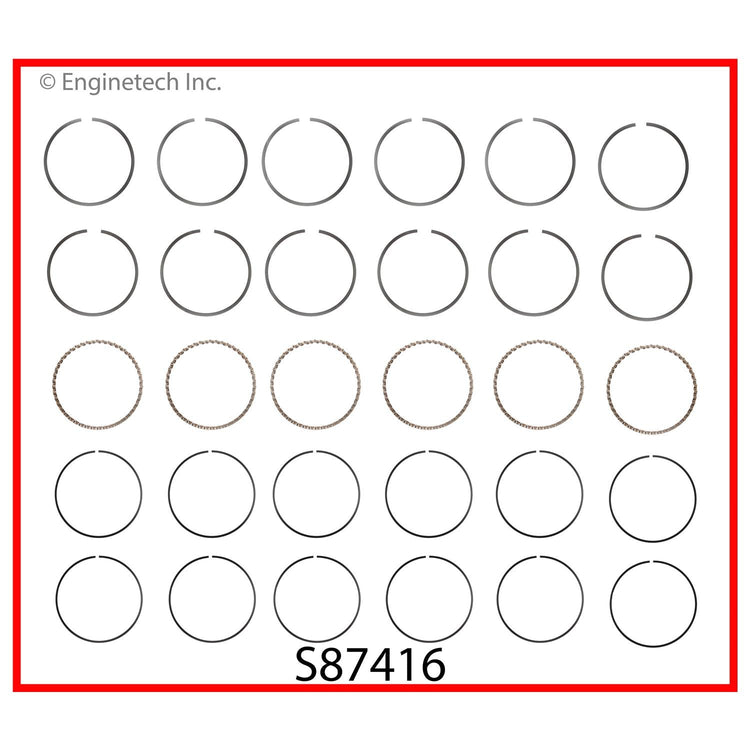 Enginetech S87416-STD Engine Premium Piston Ring Complete Set for Cadillac CTS