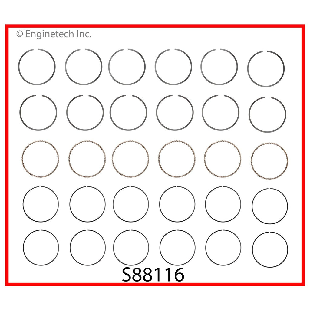 Enginetech S88116-.50 Engine Premium Piston Ring Set for Suzuki Vehicles