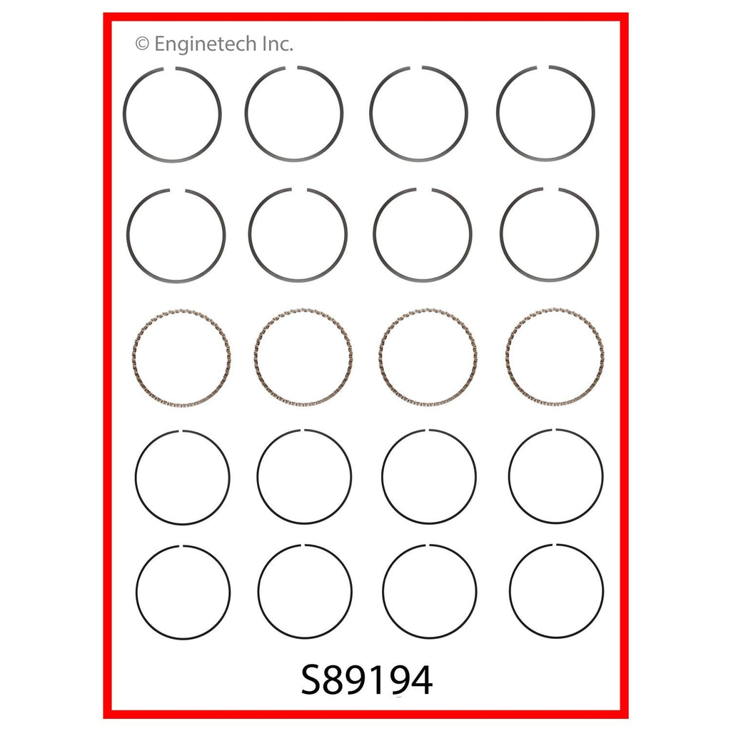 Enginetech S89194-STD Engine Premium Piston Ring Complete Set for Mazda and Ford Models