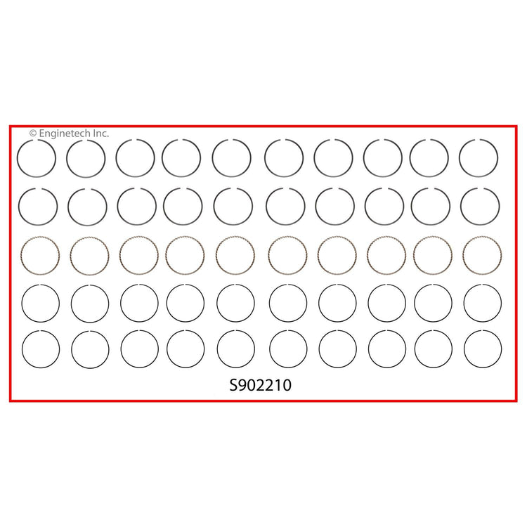 Enginetech S902210-100 Engine Premium Piston Ring Complete Set for Optimal Engine Performance
