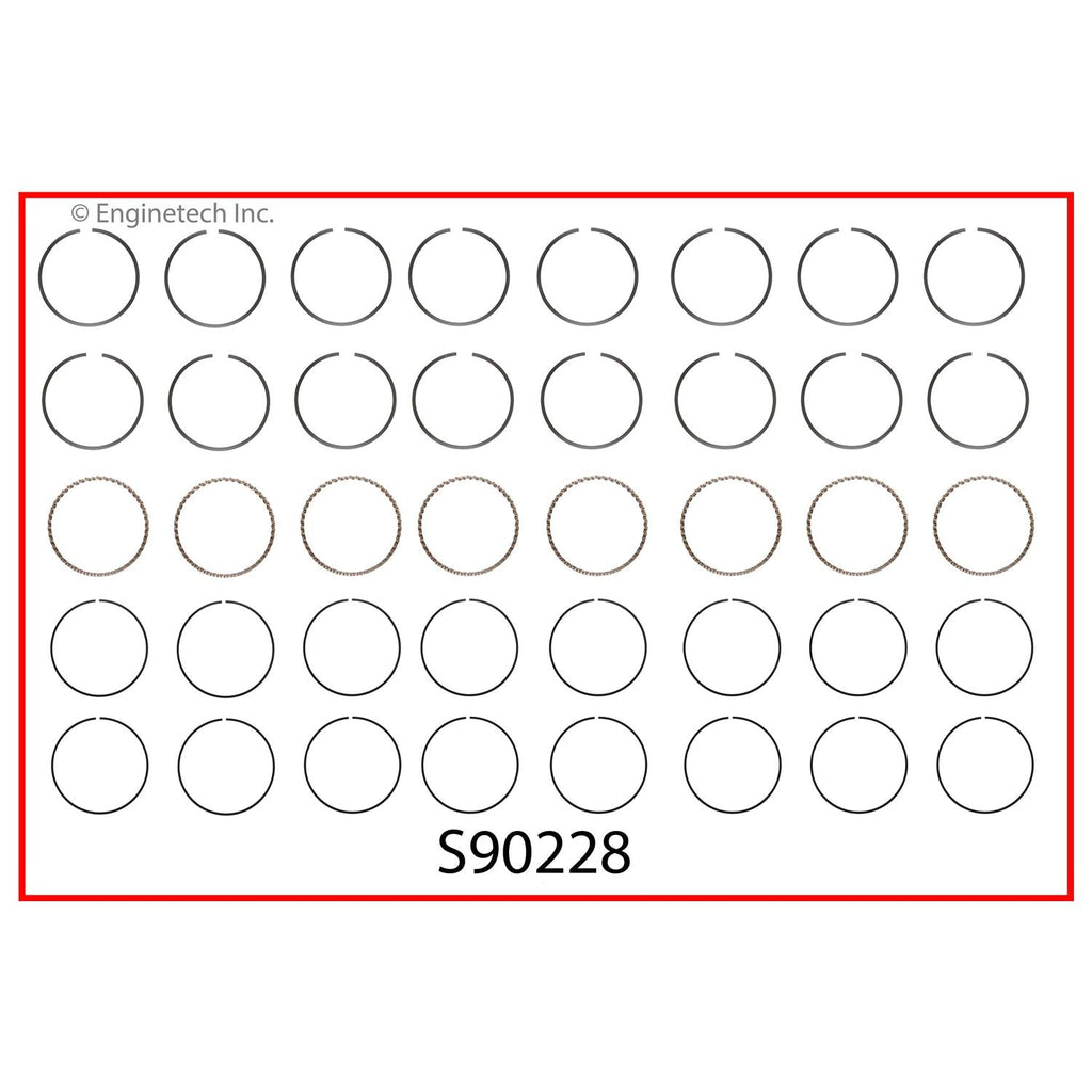 Enginetech S90228-.50 Engine Premium Piston Ring Complete Set for 2012-2013 Ford and Lincoln Vehicles