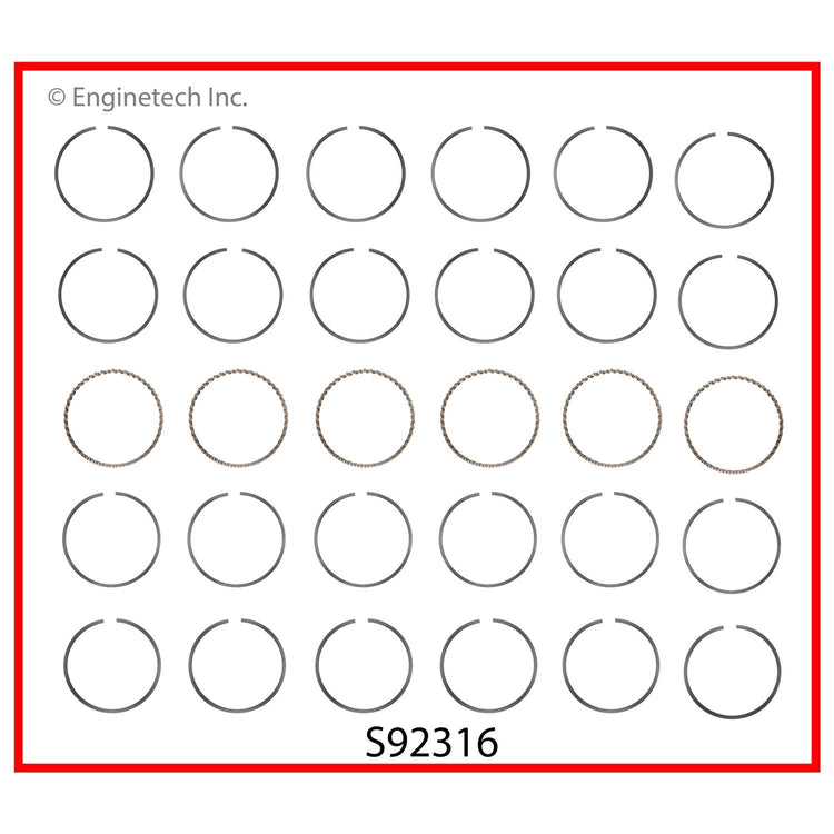 Enginetech S92316-.75 Engine Premium Piston Ring Set for Chrysler and Chevrolet Vehicles