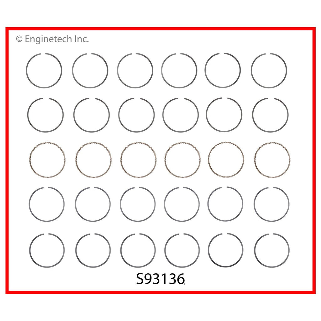 Enginetech S93136-100 Engine Premium Piston Ring Complete Set for Chrysler and Jeep Models