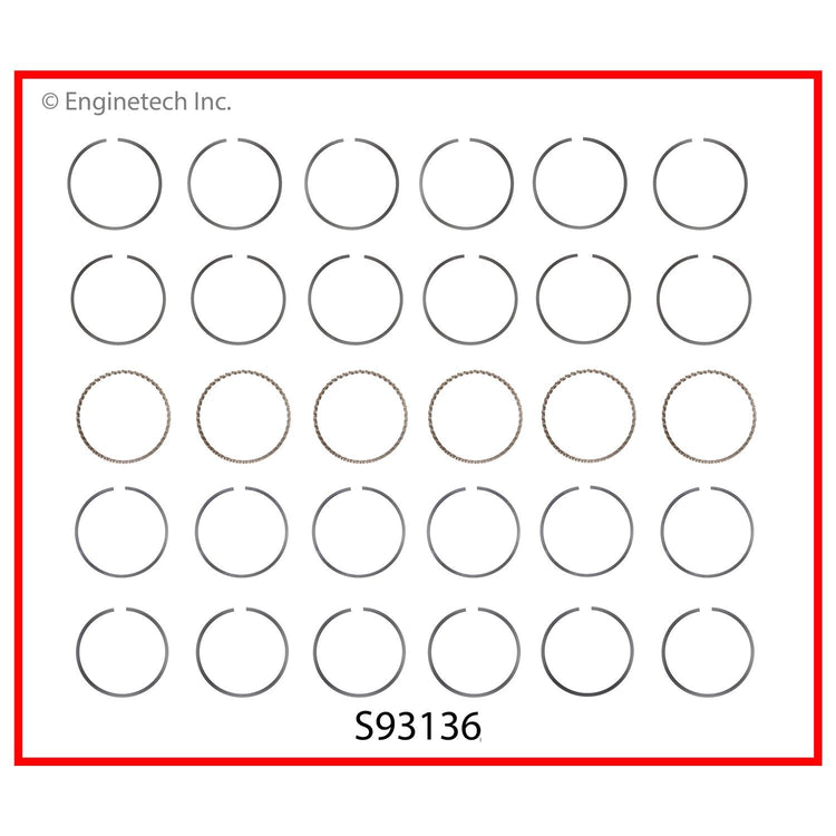 Enginetech S93136-100 Engine Premium Piston Ring Complete Set for Chrysler and Jeep Models