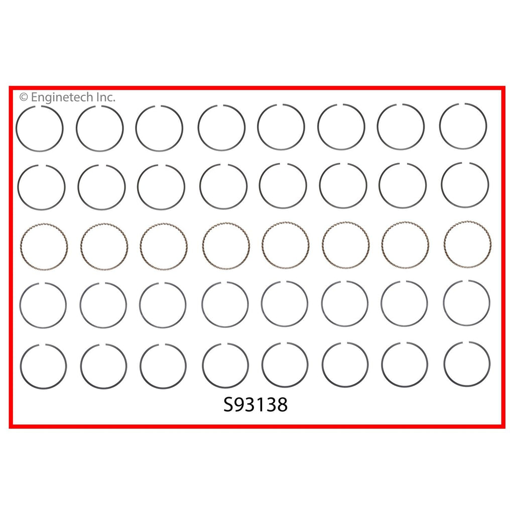 Enginetech S93138-.25 Premium Engine Piston Ring Set for Dodge and Jeep Models