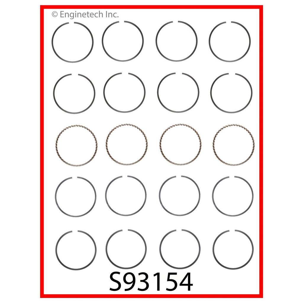 Enginetech S93154-.75 Engine Premium Piston Ring Complete Set for GMC Canyon, Chevrolet Colorado, Isuzu i-280