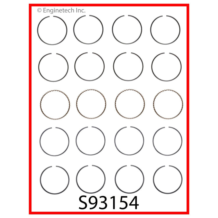 Enginetech S93154-.75 Engine Premium Piston Ring Complete Set for GMC Canyon, Chevrolet Colorado, Isuzu i-280
