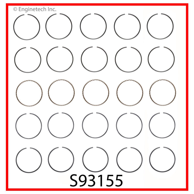 Enginetech S93155-STD Engine Premium Piston Ring Set for GM and Isuzu Vehicles