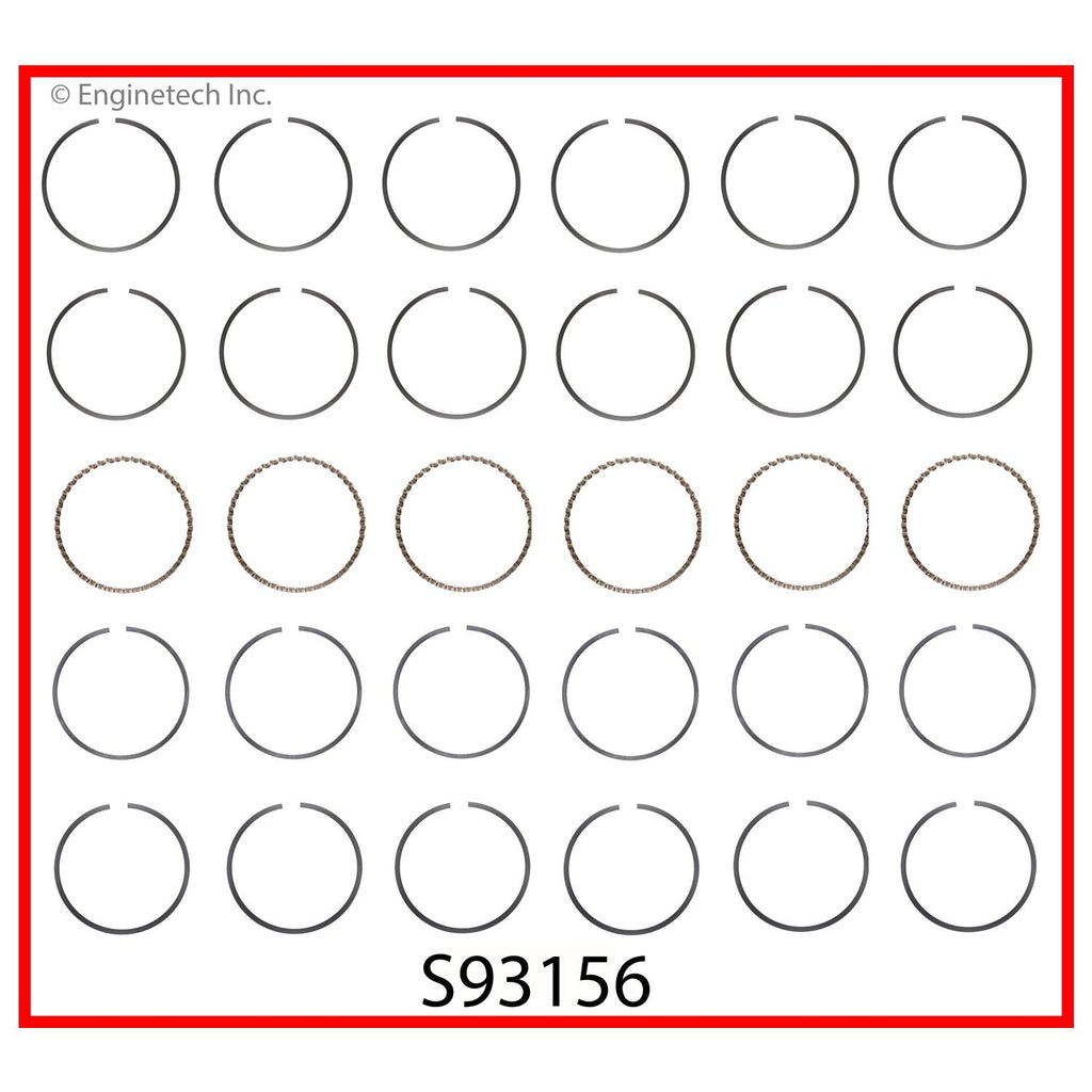 Enginetech S93156-.50 Engine Premium Piston Ring Complete Set for GMC and Isuzu Vehicles