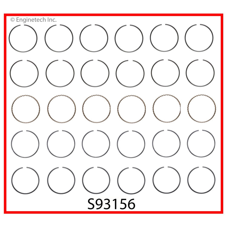 Enginetech S93156-.75 Engine Premium Piston Ring Complete Set for GMC, Isuzu, Chevrolet
