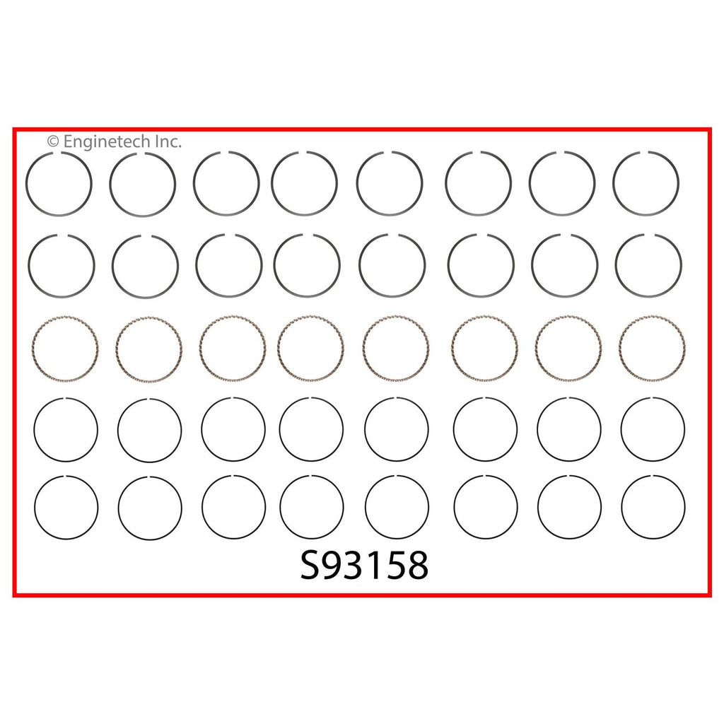Enginetech S93158-.75 Engine Premium Piston Ring Complete Set for Ram 1500 and Cadillac Models