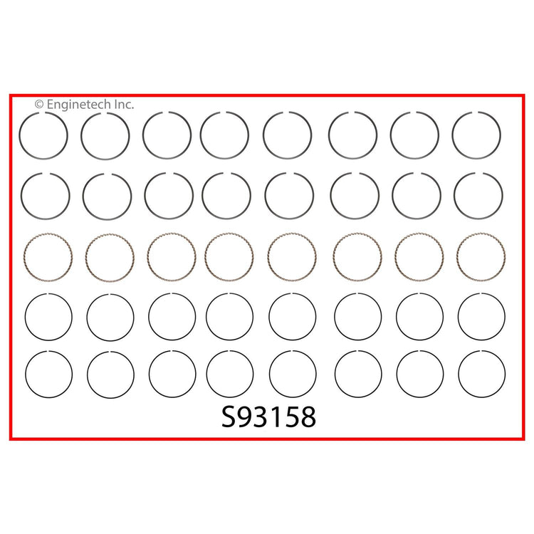 Enginetech S93158-.75 Engine Premium Piston Ring Complete Set for Ram 1500 and Cadillac Models