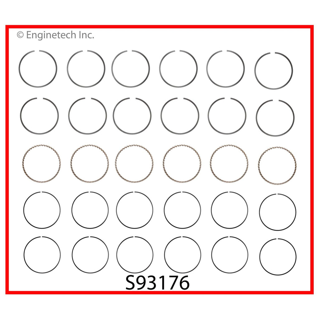 Enginetech S93176-STD Engine Premium Piston Ring Set for Hyundai and Kia Models