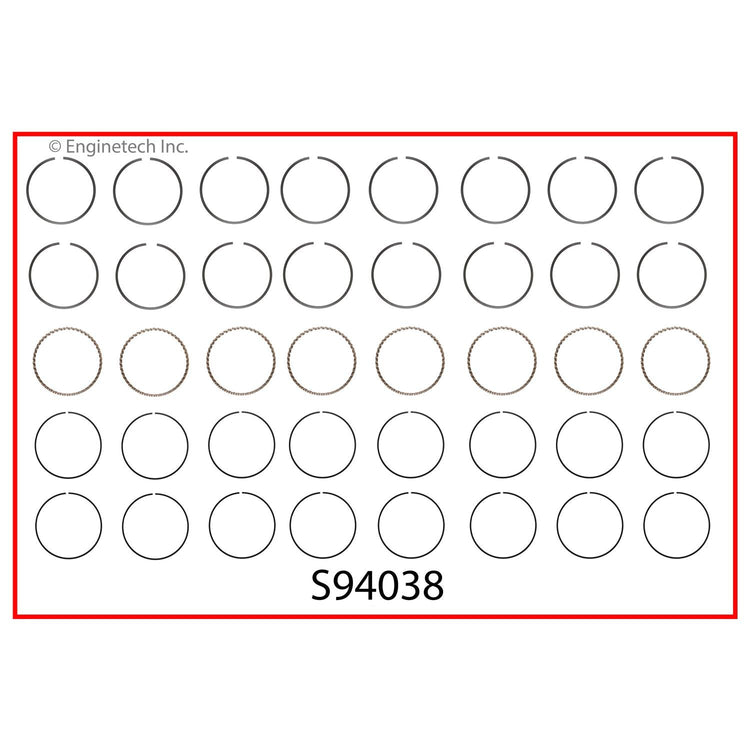 Enginetech S94038-STD Engine Premium Piston Ring Set for Toyota and Lexus Models