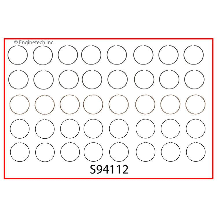 Enginetech S94112-.50 Engine Premium Piston Ring Complete Set for Select GM and Saturn Models