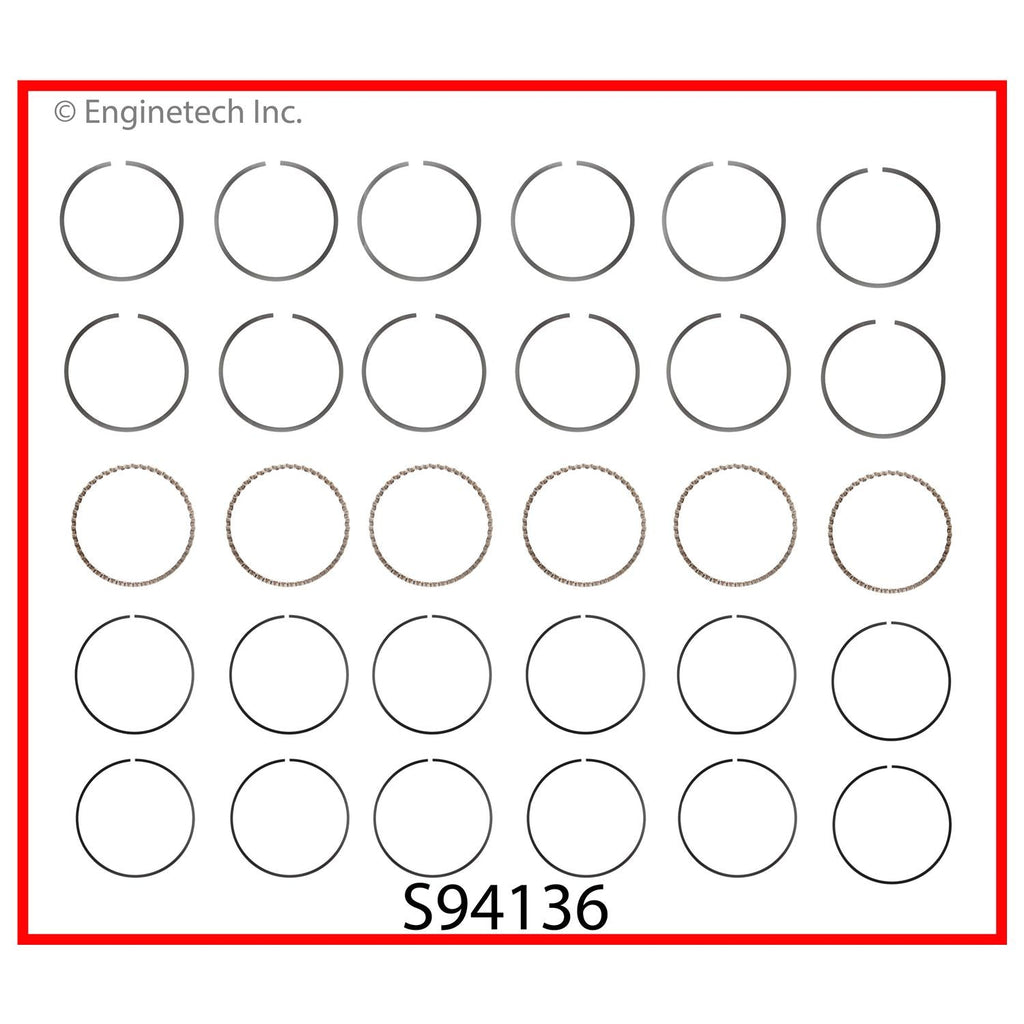 Enginetech S94136-.50 Engine Premium Piston Ring Complete Set for Lexus and Toyota Models