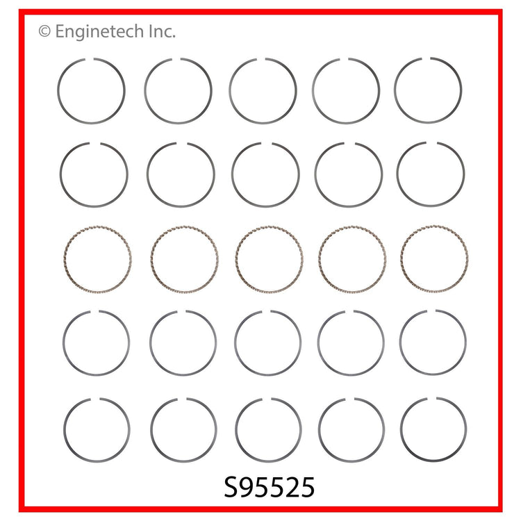 Enginetech S95525-.50 Engine Premium Piston Ring Complete Set for Chevy Colorado, GMC Canyon, Hummer H3, and Isuzu i-370