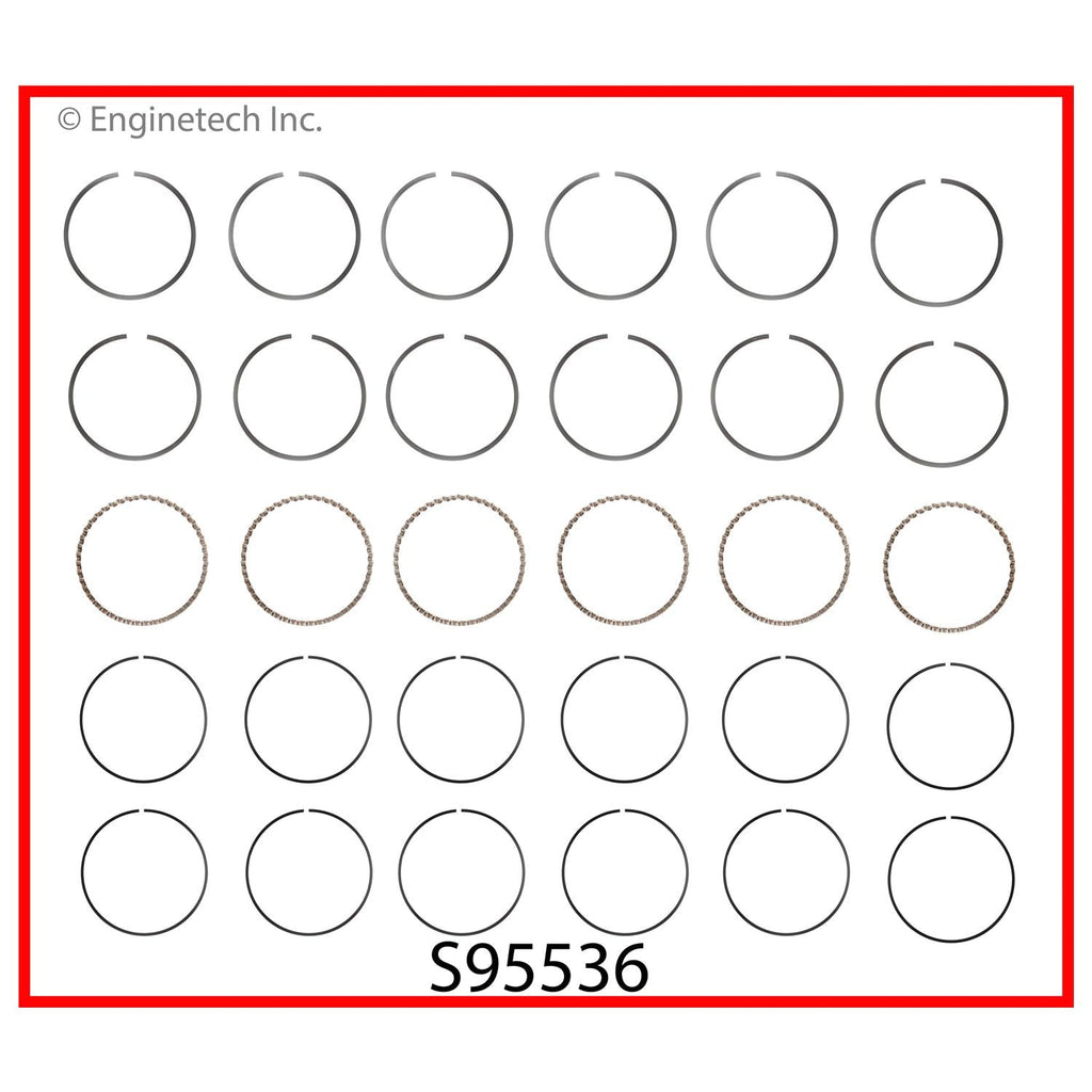Enginetech S95536-STD Premium Engine Piston Ring Set for Ford Mustang, Edge, Lincoln MKS, MKT, MKX, MKZ (2012-2013)