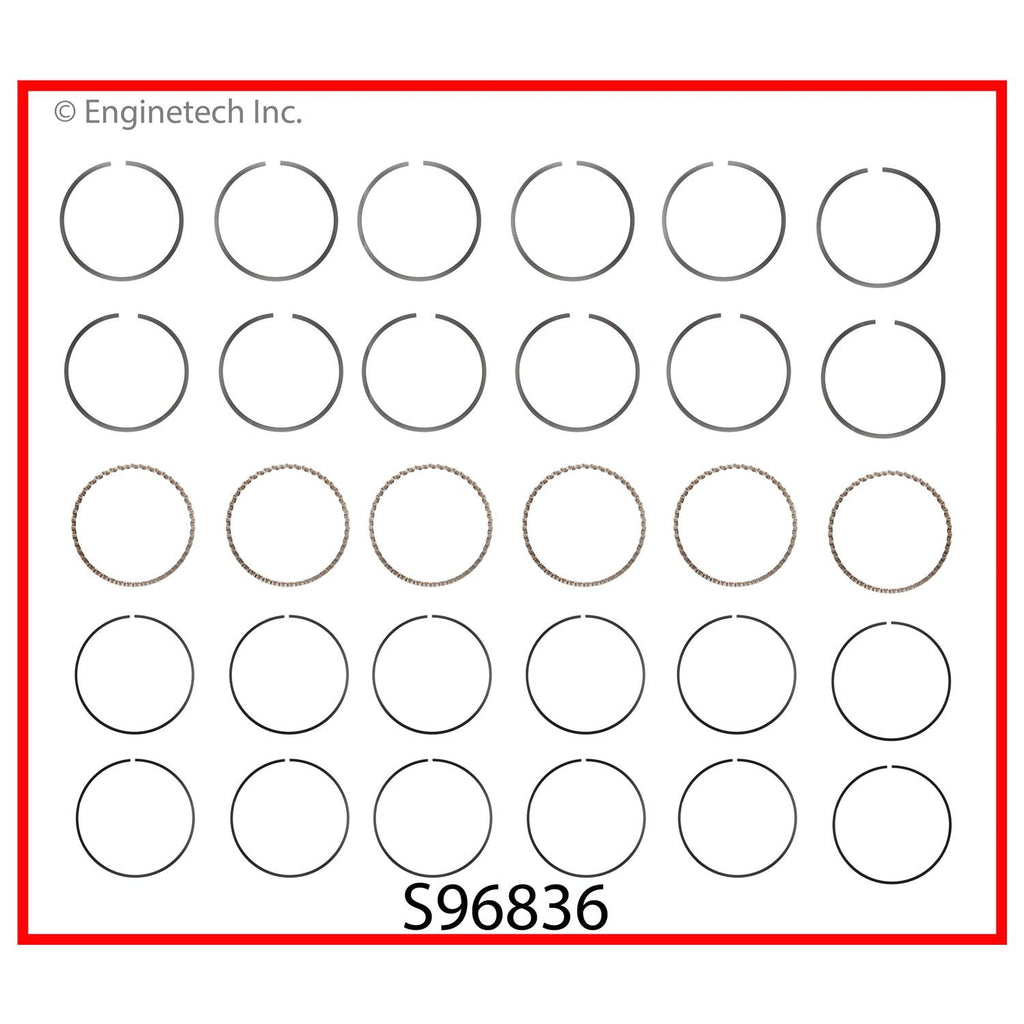 Enginetech S96836-100 Engine Premium Piston Ring Complete Set for Ford and Mercury Vehicles