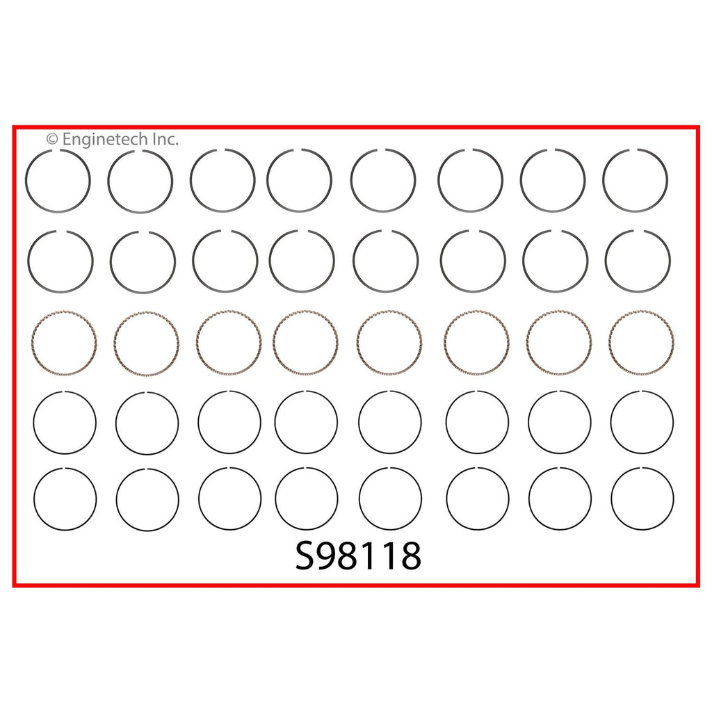 Enginetech S98118-.50 Engine Premium Piston Ring Complete Set for Nissan Vehicles