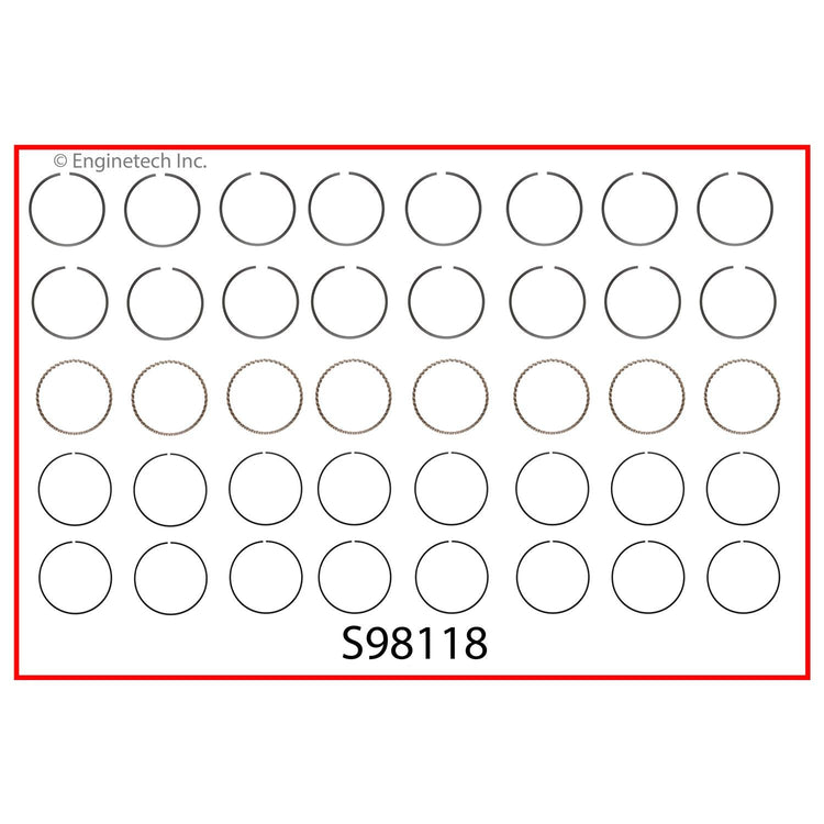 Enginetech S98118-.50 Engine Premium Piston Ring Complete Set for Nissan Vehicles