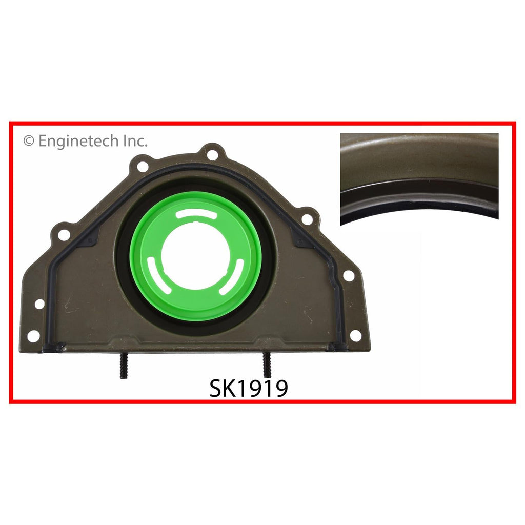 Enginetech SK1719 Engine Rear Crankshaft Seal with Mounting Plate – Viton Material for Dodge and Chrysler Models