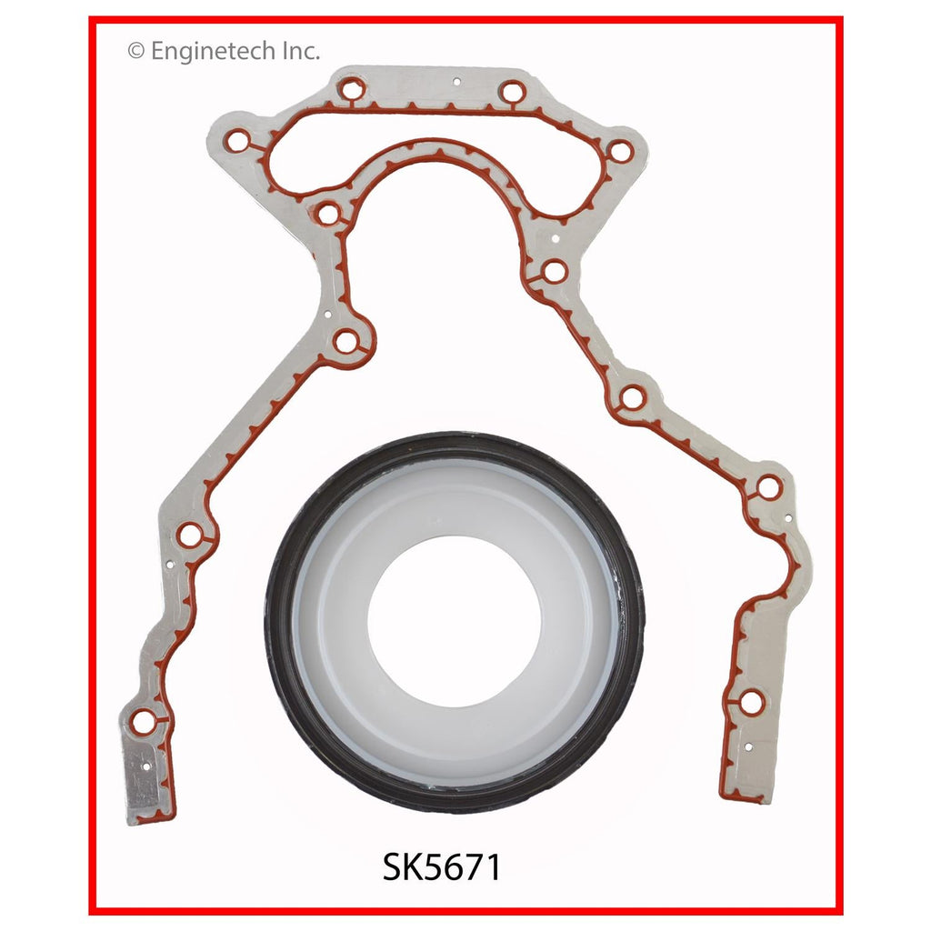 Enginetech Engine Rear Crankshaft Seal SK5671 with Gasket - PTFE Material
