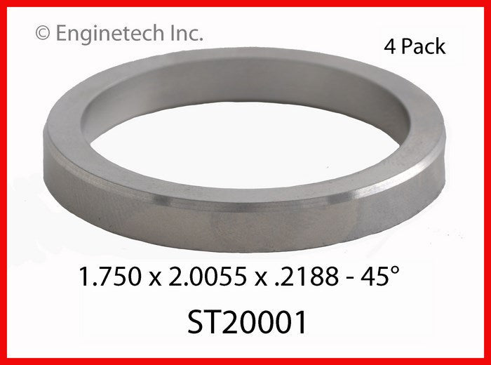 Enginetech Hi-Chrome Engine Valve Seat Set for Reliable Valve Train Performance - 4 Pack