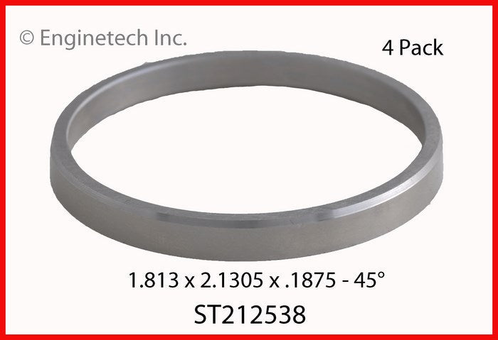Enginetech Engine Valve Seat 4 Pack - Hi-Chrome Material for Domestic and Import Engines
