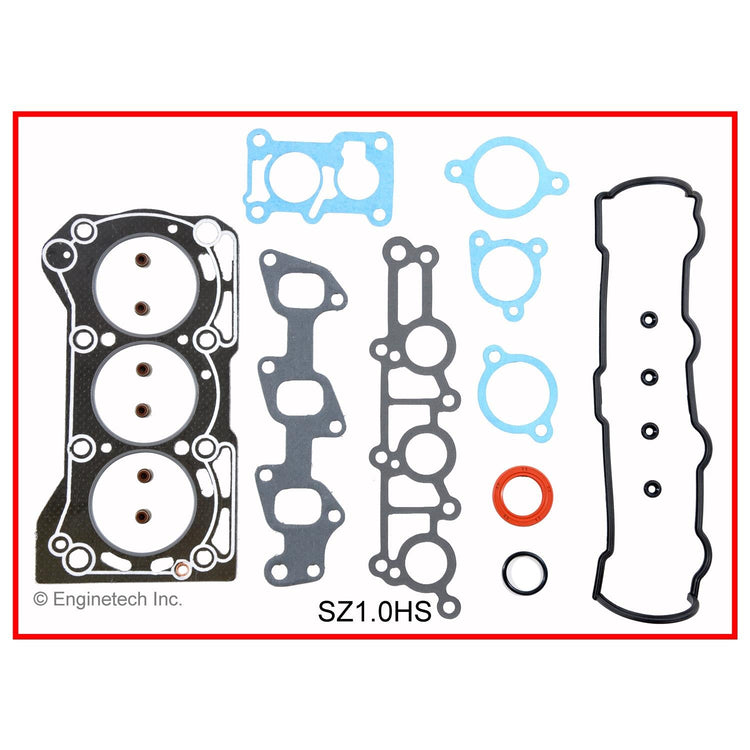 Enginetech SZ1.0HS-WB Engine Cylinder Head Gasket Set for Suzuki Cars and Trucks with Head Bolts