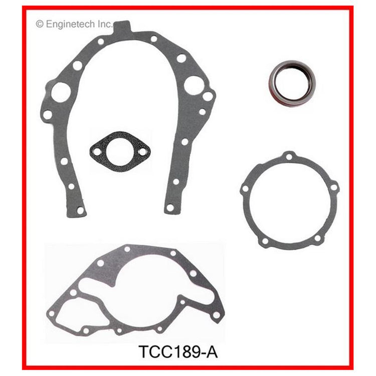 Enginetech TCC189-A Engine Timing Cover Gasket Set for GMC and Chevrolet Cars and Trucks