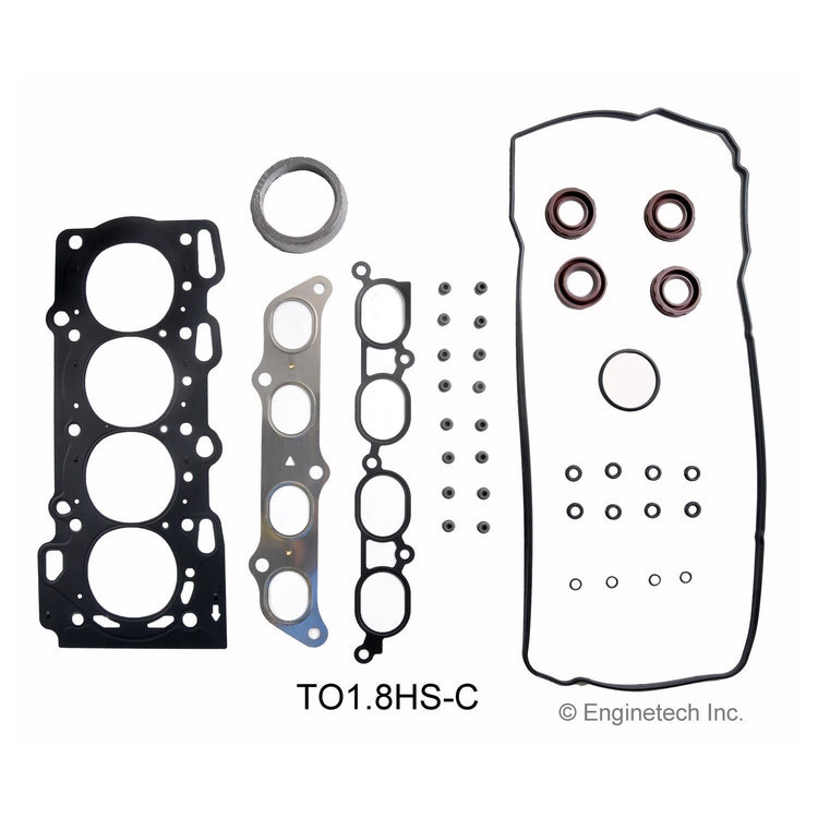 Enginetech Engine Cylinder Head Gasket Set for Toyota Cars and Trucks with Head Bolts - Part Number TO1.8HS-CWB
