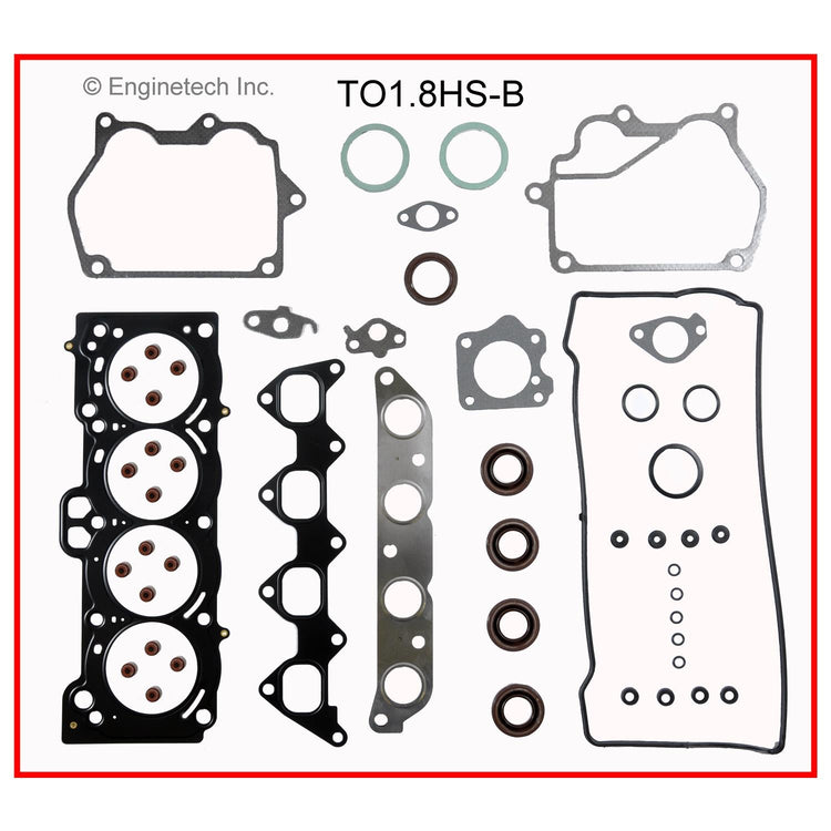 Enginetech Engine Full Gasket Set for Toyota and Geo Prizm Models - Part Number TO1.8K-2
