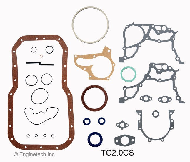 Enginetech TO2.0CS Engine Lower End Gasket Set for Toyota Cars and Trucks