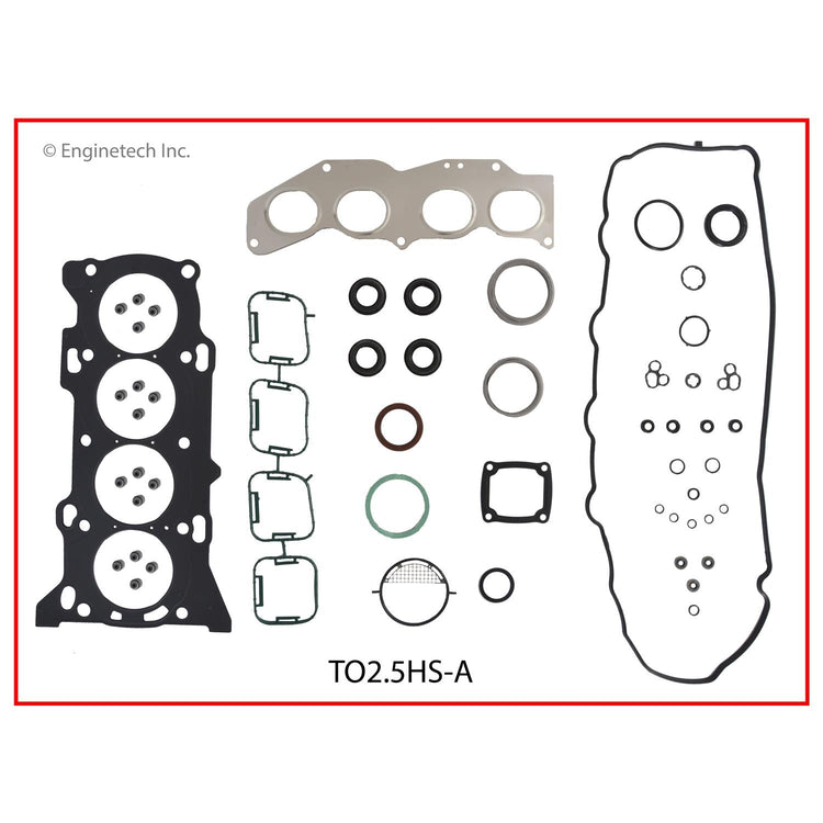 Enginetech TO2.5HS-AAWB Engine Cylinder Head Gasket Set for Toyota Cars and Trucks