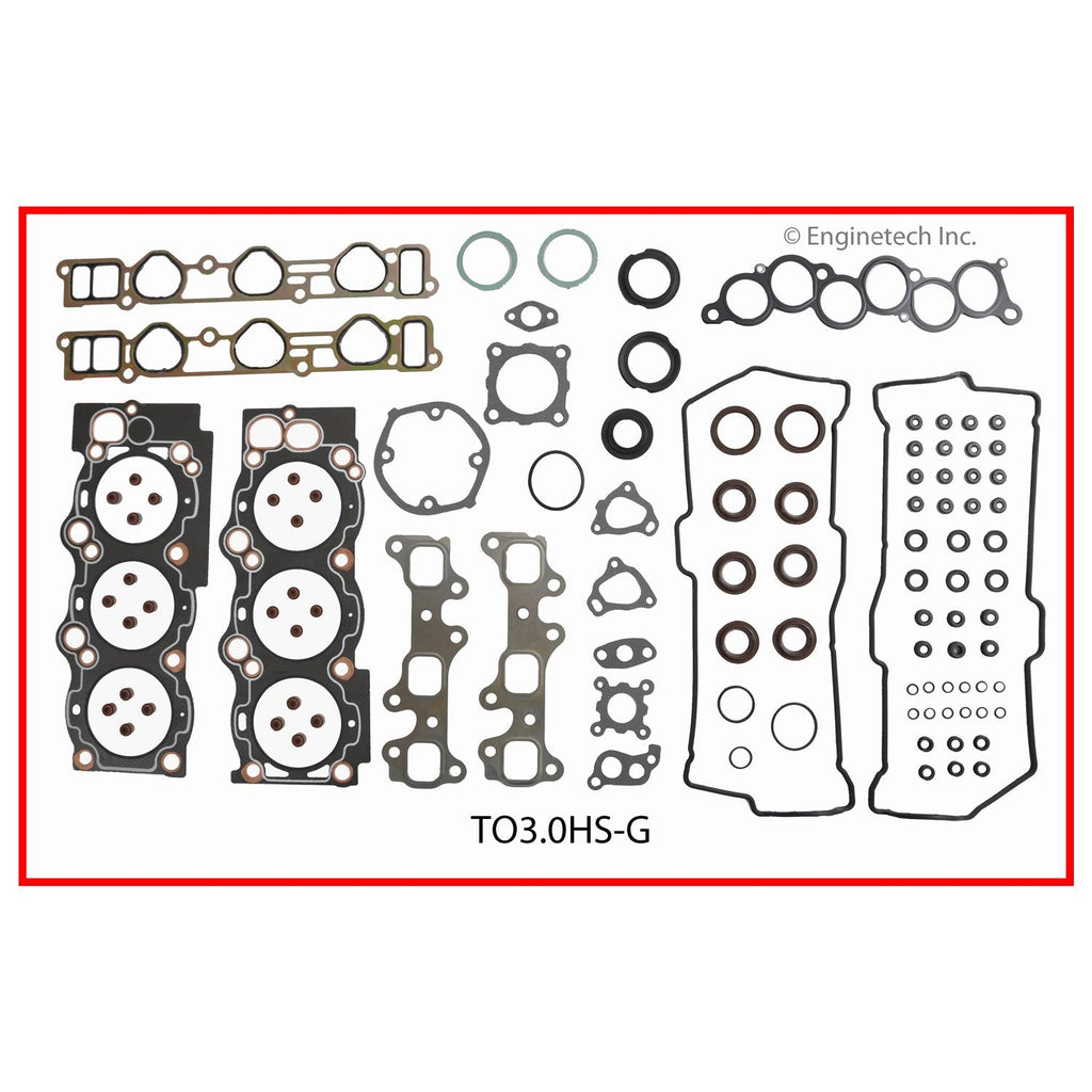 Enginetech Toyota Engine Cylinder Head Gasket Set with Head Bolts - Fits 1992-1993 Lexus ES300 and Toyota Camry