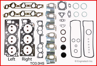 Enginetech Engine Cylinder Head Gasket Set for Toyota 4Runner and Pickup (Part #TO3.0HS)