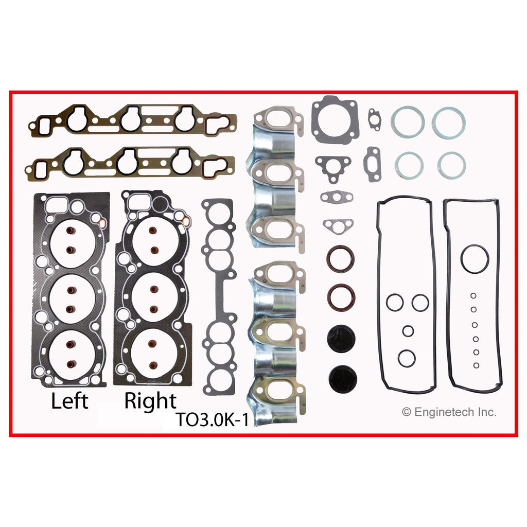 Enginetech Engine Full Gasket Set for Toyota 4Runner and Pickup – Part Number TO3.0K-1