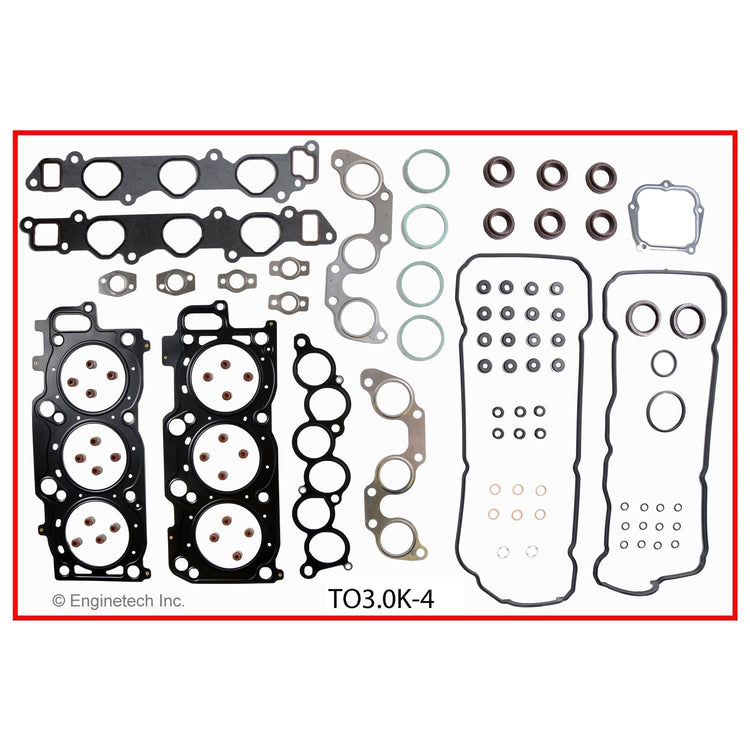 Enginetech Engine Full Gasket Set for Toyota and Lexus Vehicles - Part Number TO3.0K-4