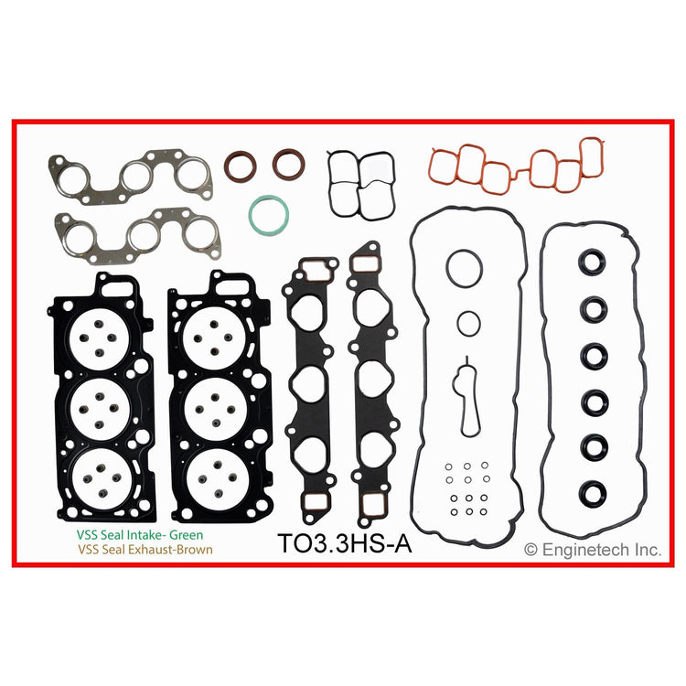 Enginetech Cylinder Head Gasket Set for Toyota and Lexus with Head Bolts - Part TO3.3HS-AWB
