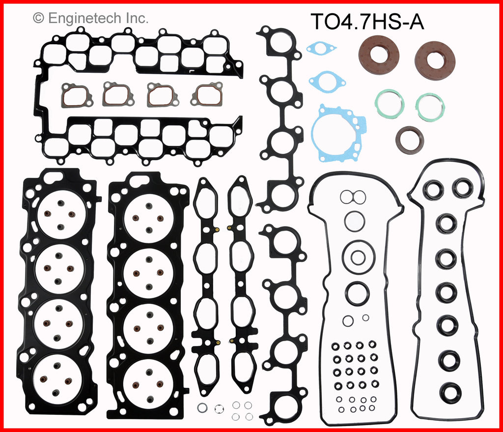 Enginetech TO4.7K-1 Engine Full Gasket Set for Toyota and Lexus Vehicles