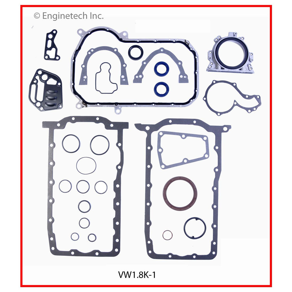 Enginetech VW1.8K-1 Engine Full Gasket Set for Volkswagen and Audi Vehicles