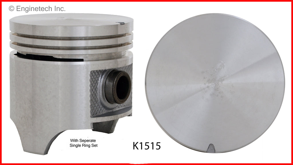 Enginetech K1515(6)040 Engine Piston Kit with Separate Full Ring Stack